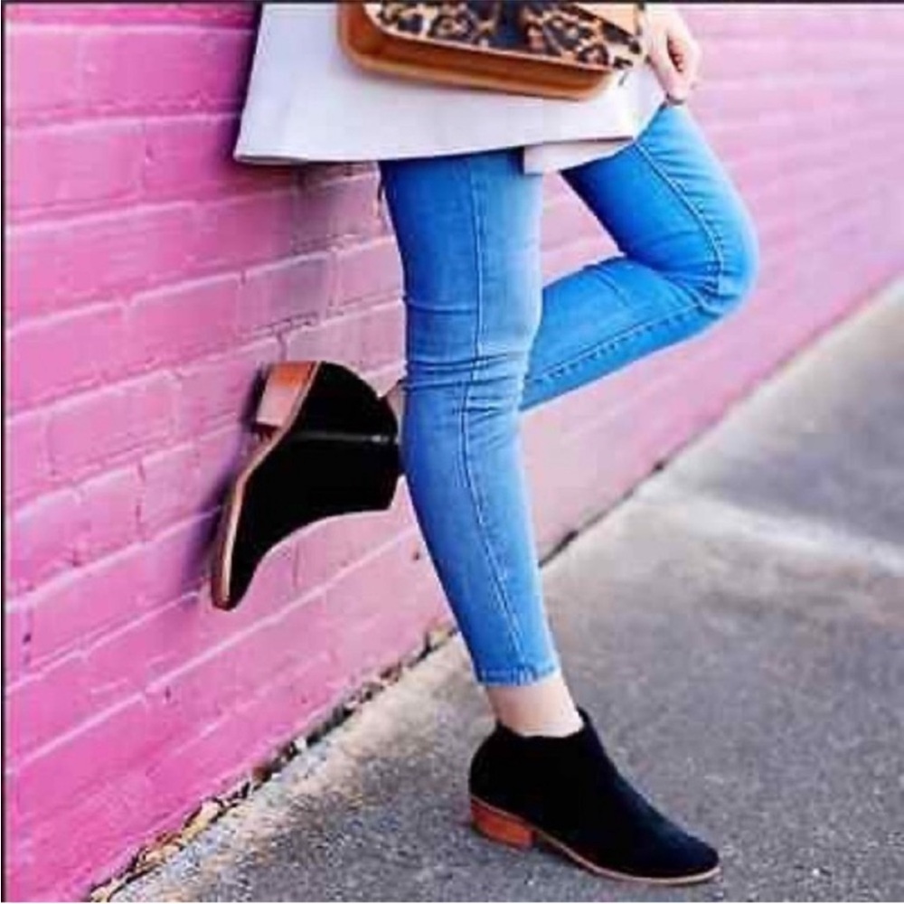 Jack Rogers Bailee Black Suede Ankle Booties